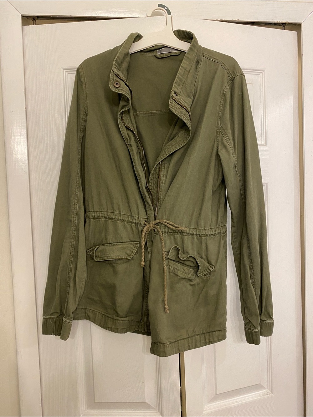 BE COOL Olive Green Drawstring Utility Jacket